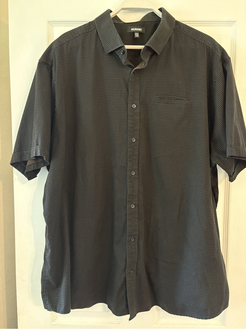 Big & Tall Murano Short-Sleeve Button-Down Shirt in Black Men’s 3XB